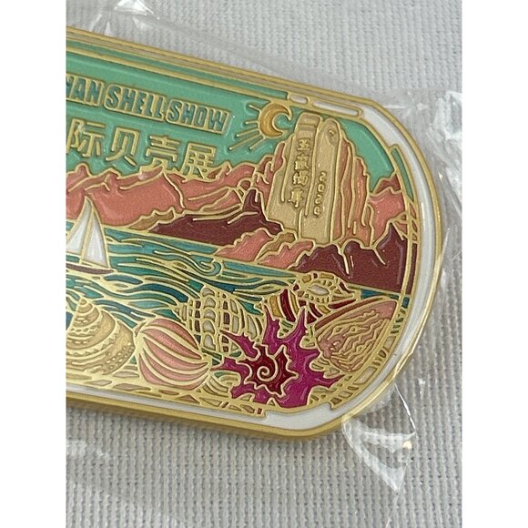 CCG Jinan Shell Show Enamel Pin Ship in Bottle Sea - Picture 3 of 5